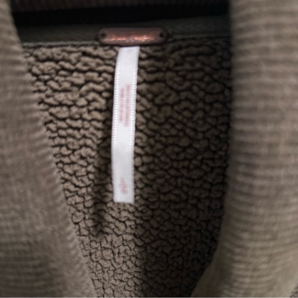 Free People Mia Henley Sweatshirt Size: Large in Brown Wood Green - Picture 4 of 10